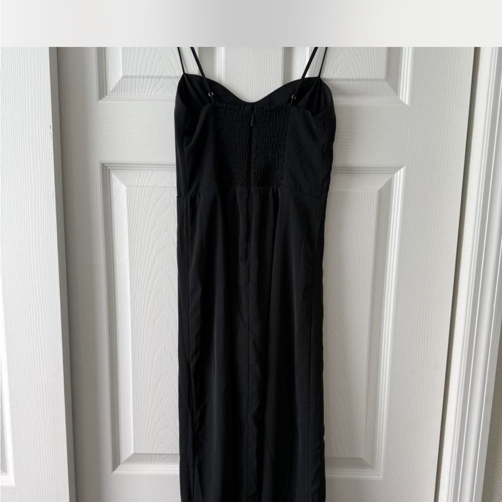 Abercrombie & Fitch Black Smocked Bodice Spaghetti Strap Maxi Dress